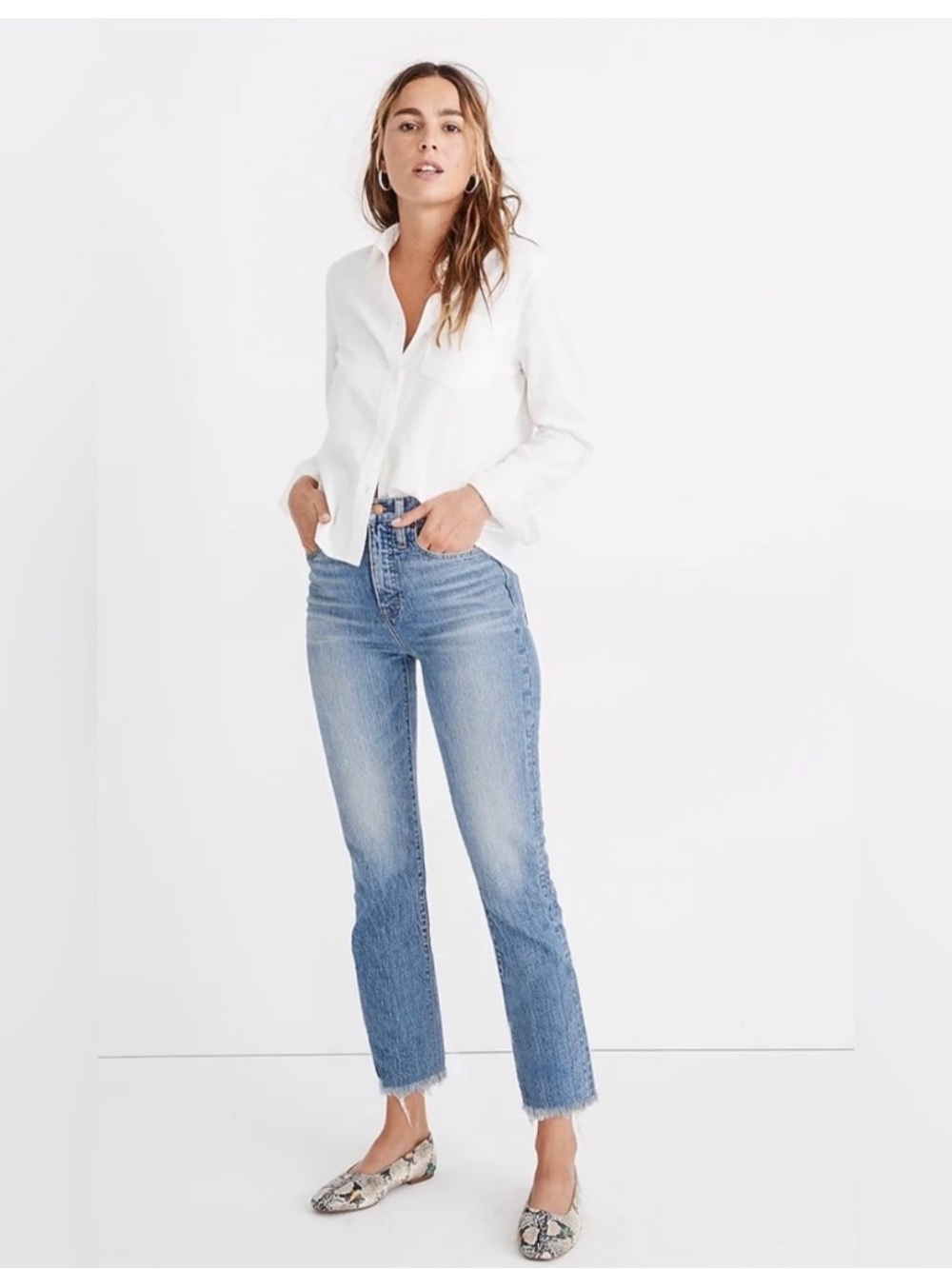 MADWELL 1991 Straight Classic High-Rise Jeans in Light Blue Size W35/L30
